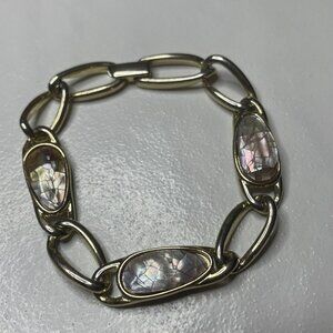 LC Lauren Conrad Gold and Silver Bracelet with Iridescent Stones